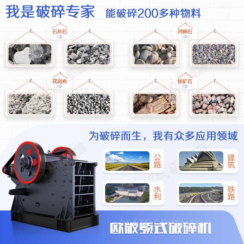 顎式破碎機(jī)能力強(qiáng)、應(yīng)用范圍廣
